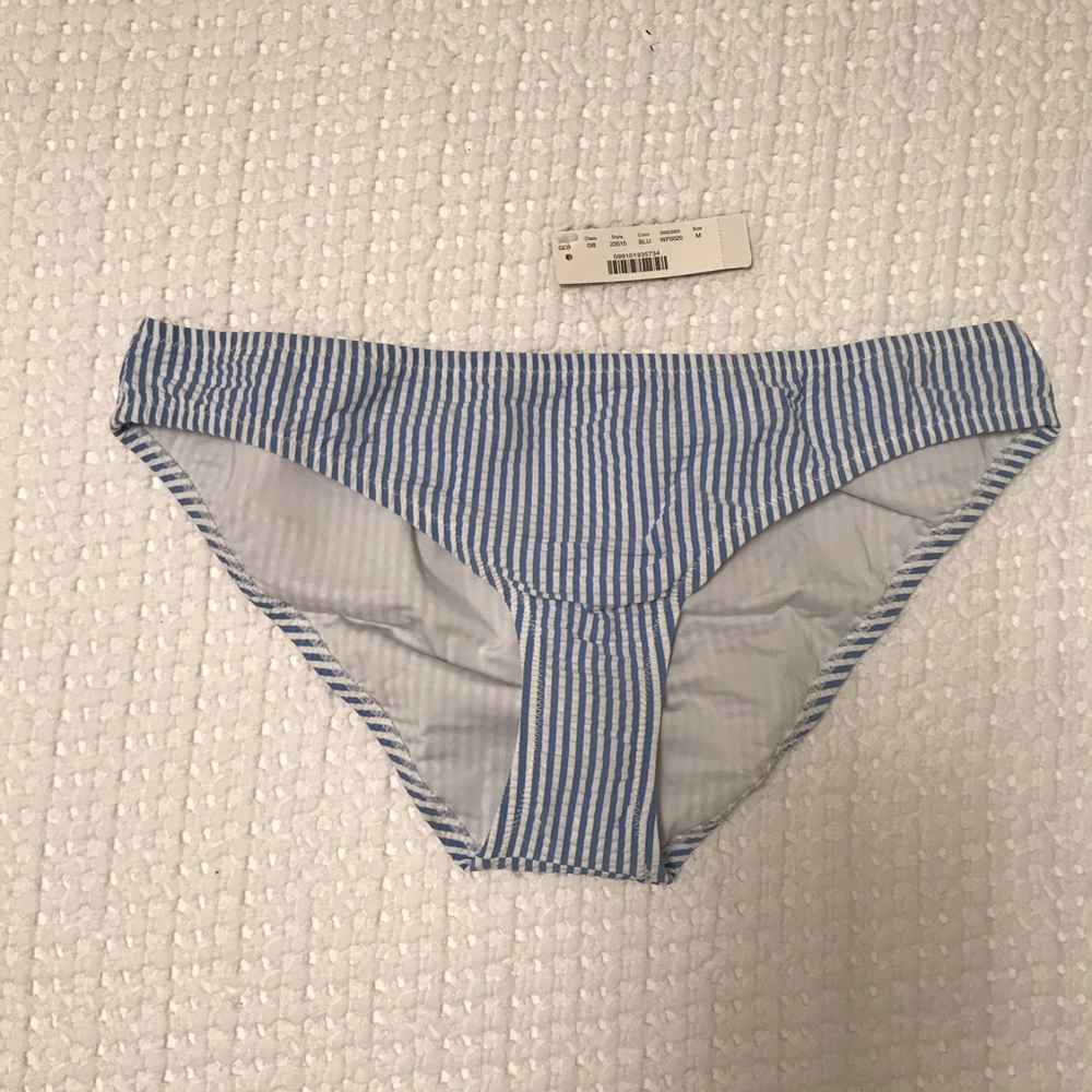 J.Crew seersucker bikini bottom, Medium